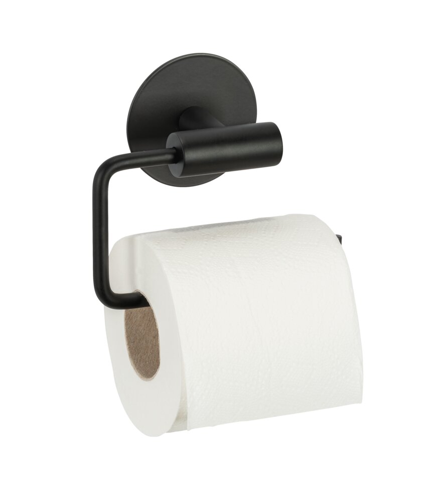 Toilettenpapierhalter Mod. MELETO Schwarz  zum Kleben oder Bohren
