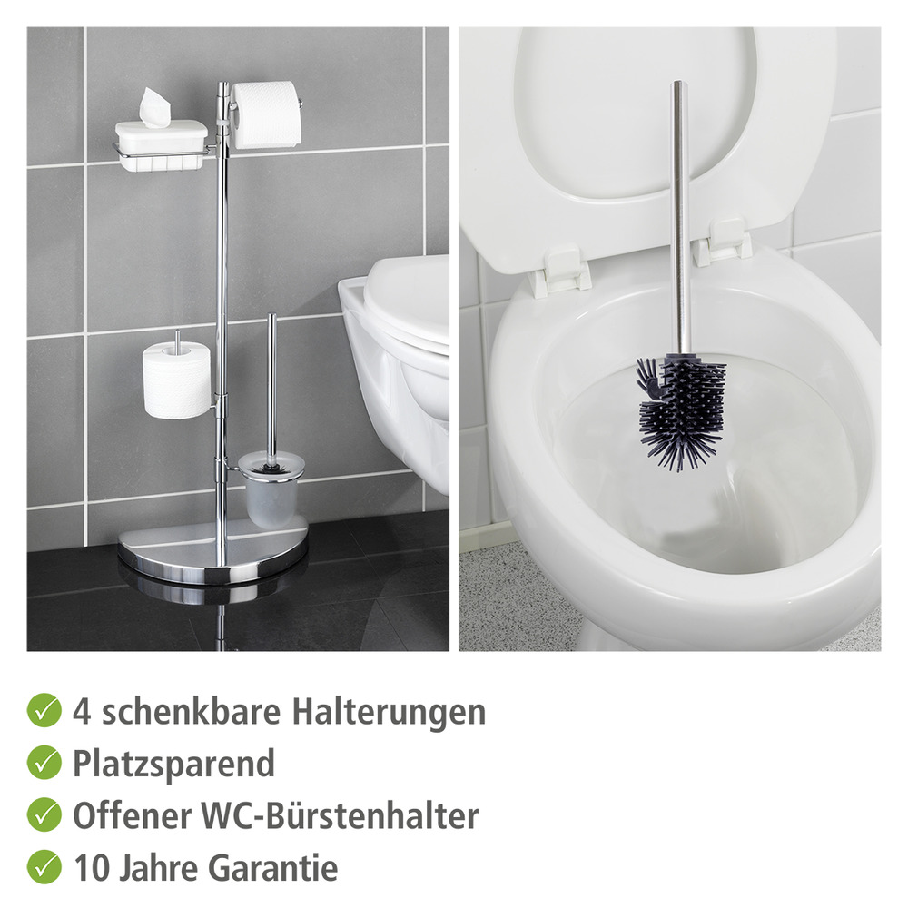 Raumspar WC-Center  WC-Garnitur mit Ersatzrollen- und Feuchttücher-Halter