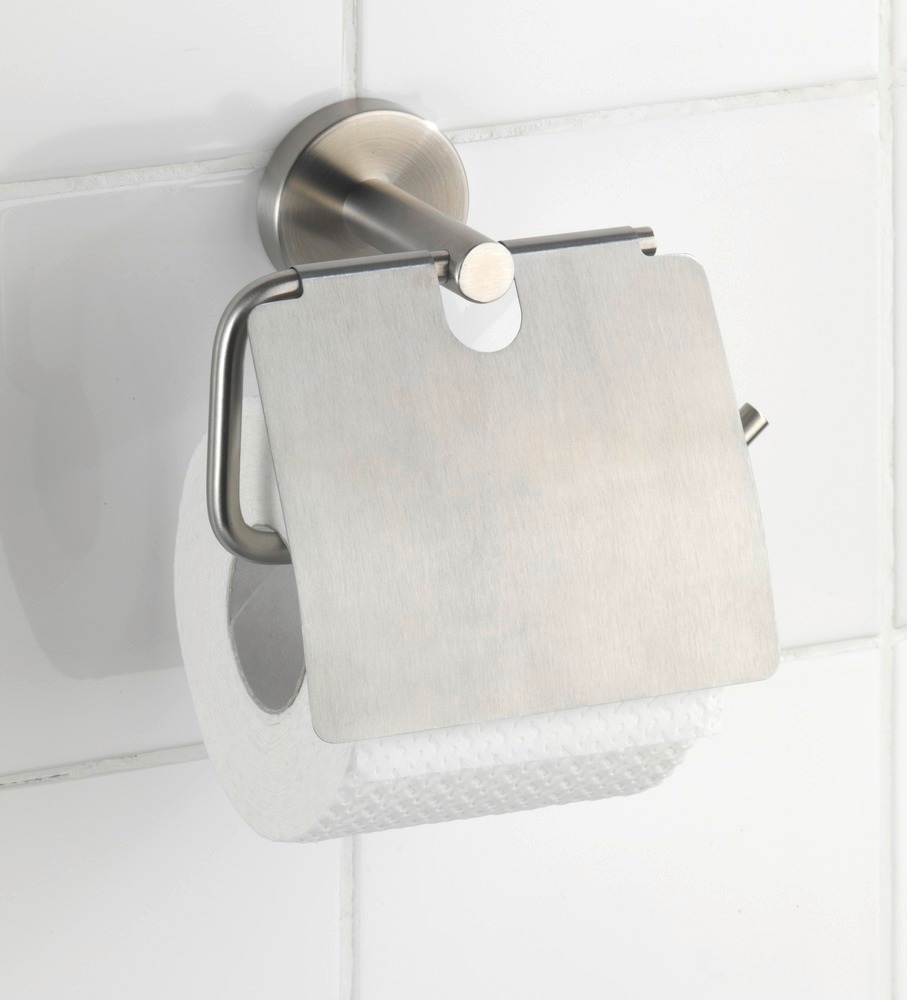 Toilettenpapierhalter mit Deckel Mod. Bosio  Edelstahl rostfrei