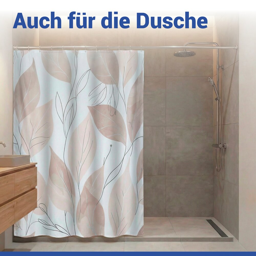 Duschvorhang Mod. Pula, 180 x 200 cm  100 % Polyester aus recyceltem PET
