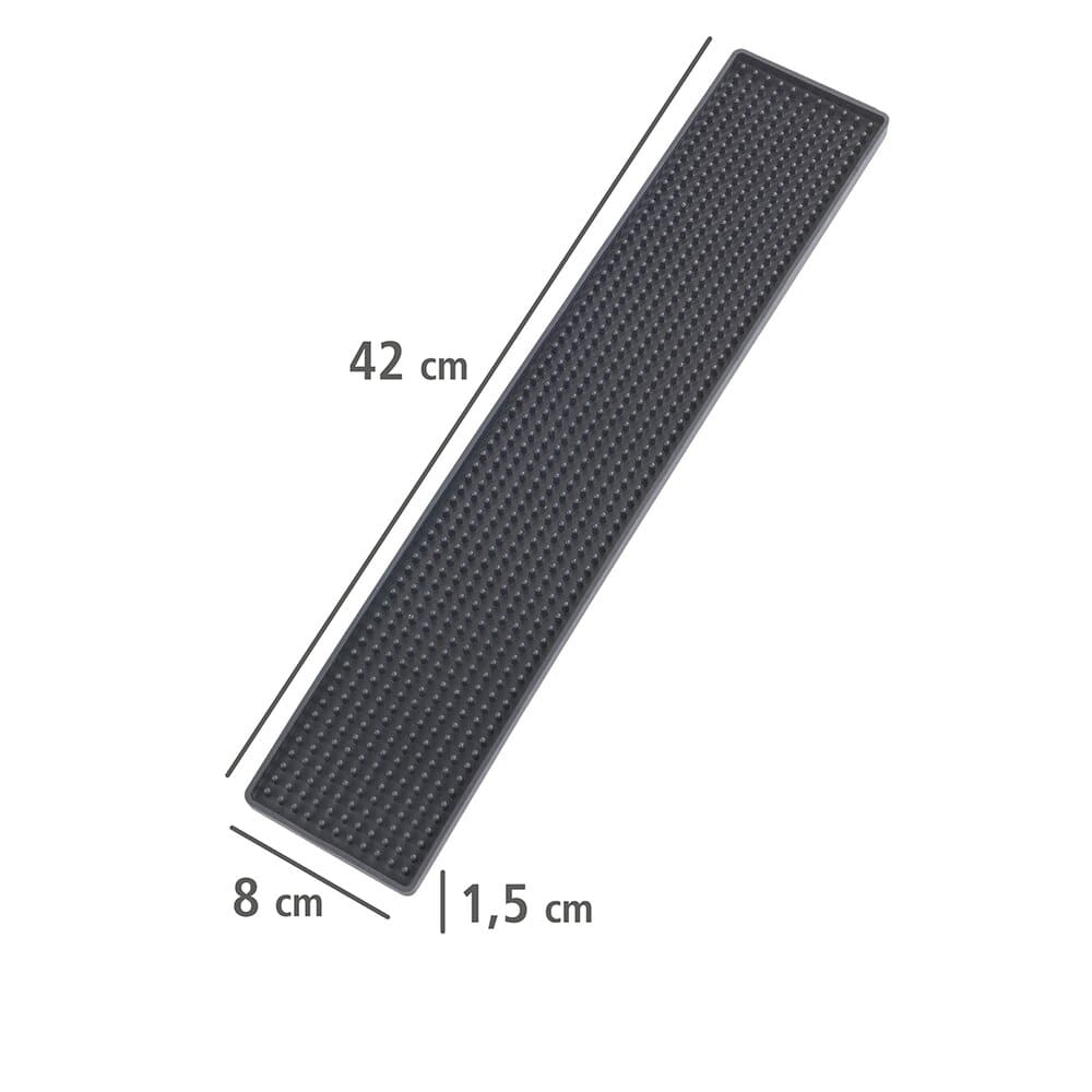 Abtropfmatte Mod. Slim 8 x 42 cm, Schwarz schmal & platzsparend an der Spüle