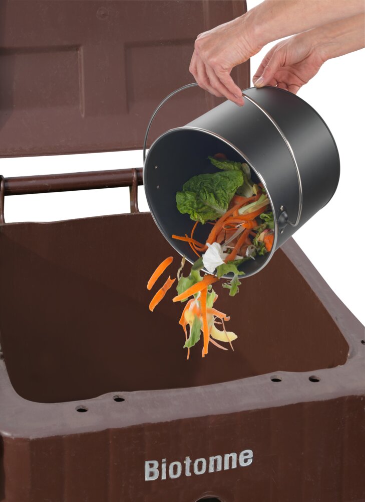 Seau à compost Mod. Nero 6 L  avec 3 filtres à charbon actif de rechange
