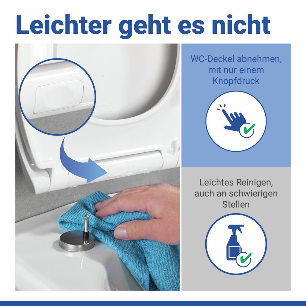 WC Sitz Mod. Rieti Weiß  stabiler Toilettensitz mit Absenkautomatik