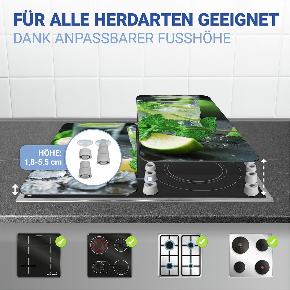 Plaque de Recouvrement Universelle Mod. Mojito, set de 2  pour tous les types de cuisinières