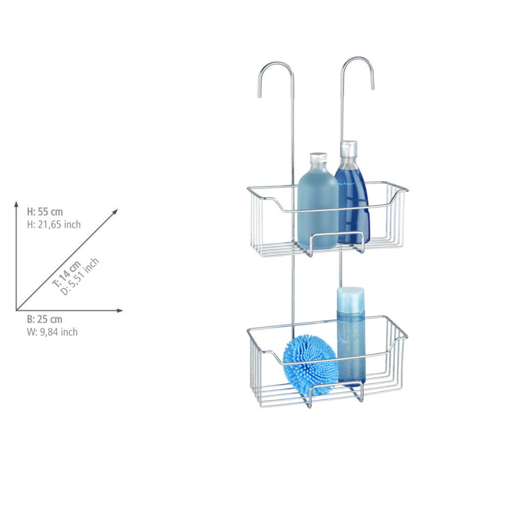 Thermostatische douchehouder Milo roestvrij staal, 2 niveaus
