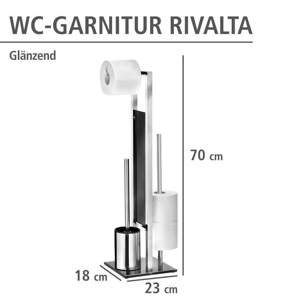 Stand WC-Garnitur Mod. Rivalta Glänzend  Edelstahl rostfrei