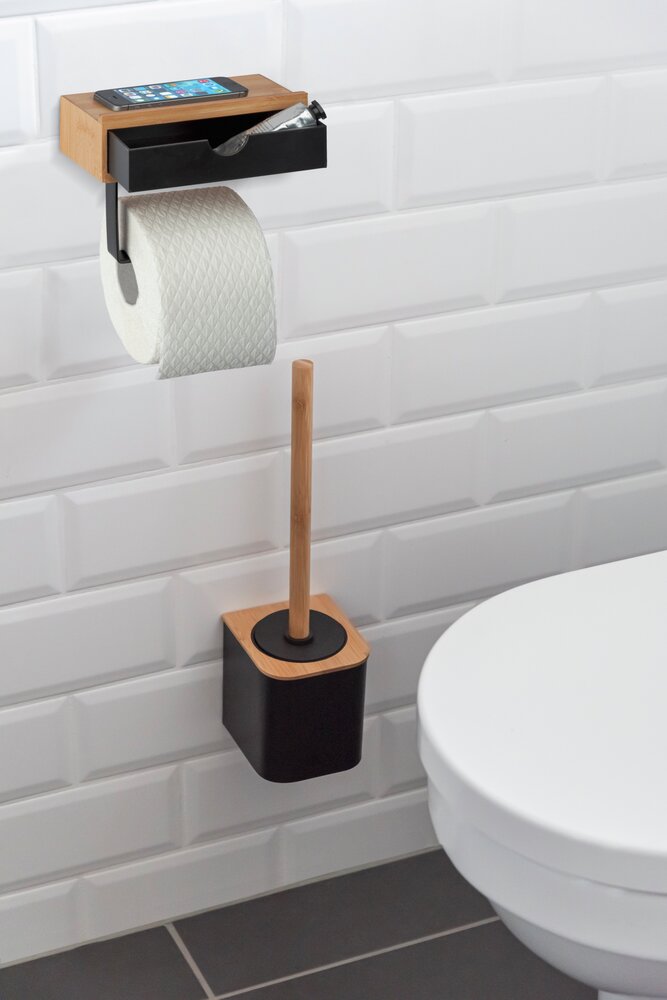 Toiletrolhouder met lade Mod. Bambusa