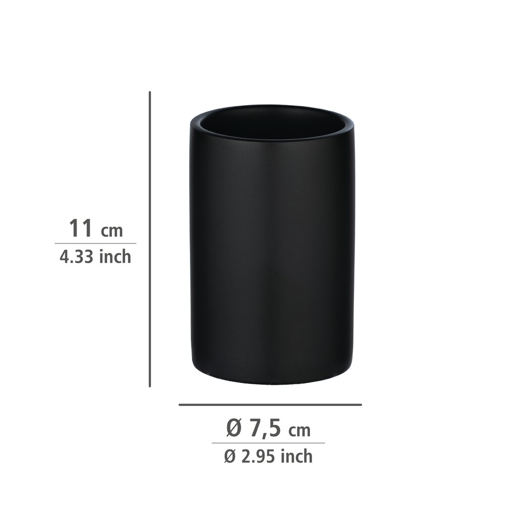 Zahnputzbecher Polaris Schwarz matt  Keramik
