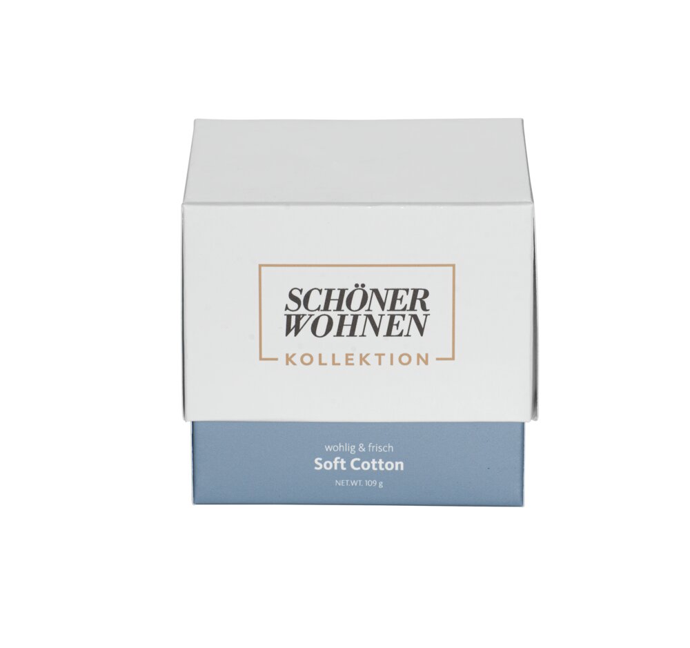 Collection SCHÖNER WOHNEN Bougie parfumée Mod. Soft-Cotton S, lot de 2  Durée de combustion : 20 - 25 heures