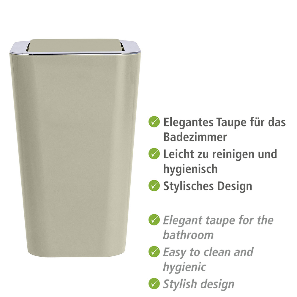 Schwingdeckeleimer Mod. Candy Taupe  6 Liter