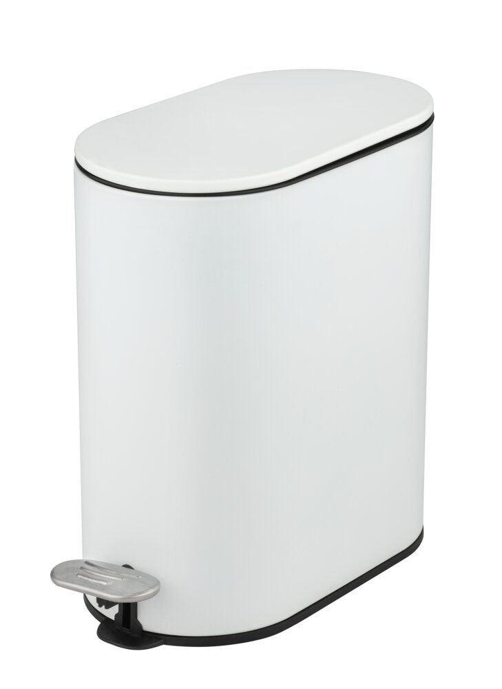 Kosmetikeimer Mod. Collungo 5L, weiß/schwarz, Metall/Kunststoff  herausnehmbarer Innenbehälter, geräuschlos