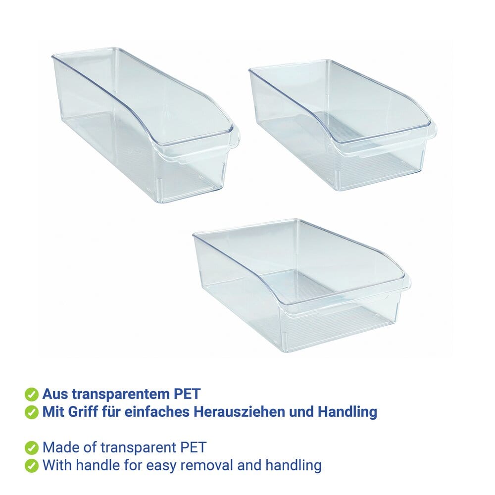 Kühlschrank-Organizer Set, 3-teilig Aufbewahrungsboxen für Kühl- und Vorratsschrank