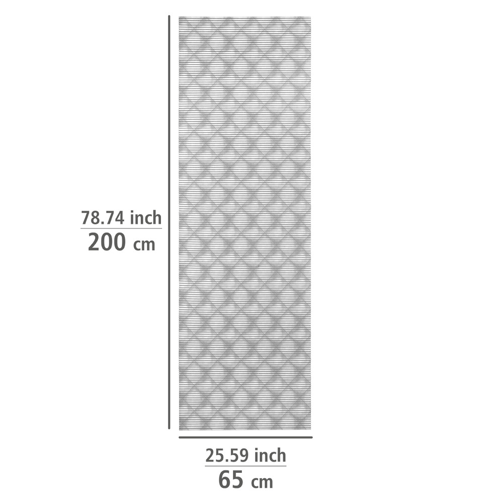 Badematte Flow Grau, 65 x 200 cm  zuschneidbar