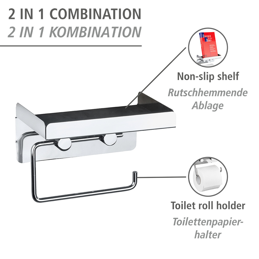 Toilettenpapierhalter 2 in 1, Edelstahl rostfrei  rostfrei