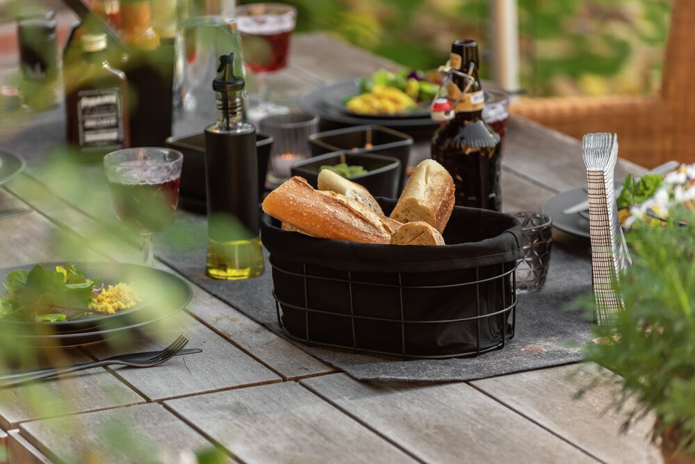 Brotkorb Mod. Bela Schwarz   Brotkorb aus Metall