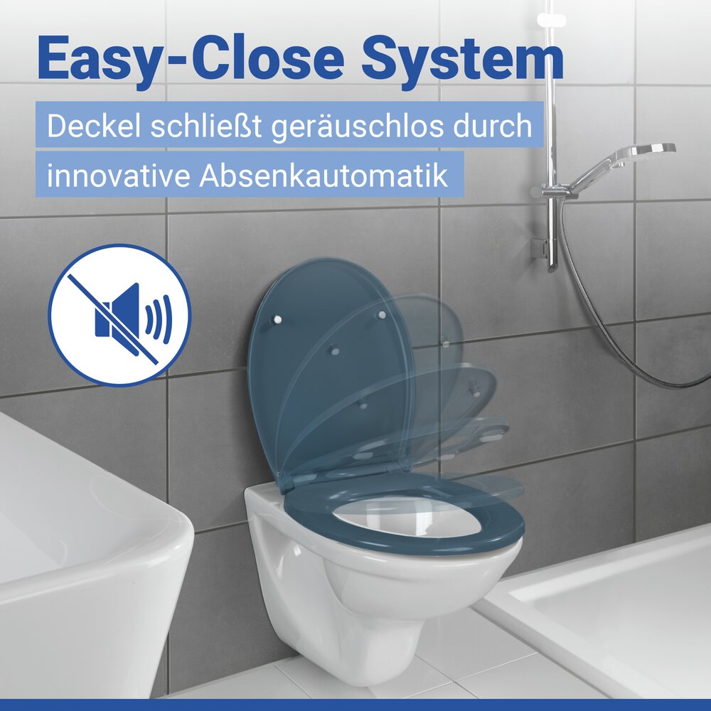 Abattant WC Samos Bleu Ardoise  abaissement automatique