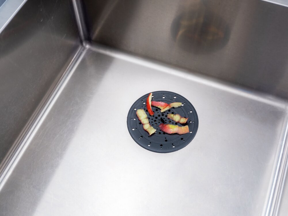Crépine d'écoulement en silicone Mod. Sava  pour les écoulements d'évier et de lavabo courants