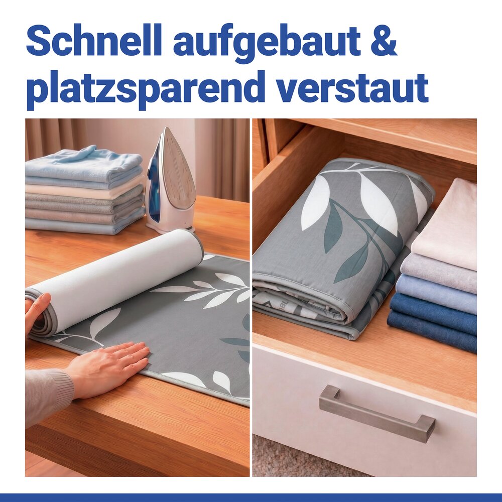 Bügeldecke Mod. Premium Blitzbügler, 130 x 65 cm  Hitzereflexion & Gleitzone, bis zu 75 % Zeitersparnis