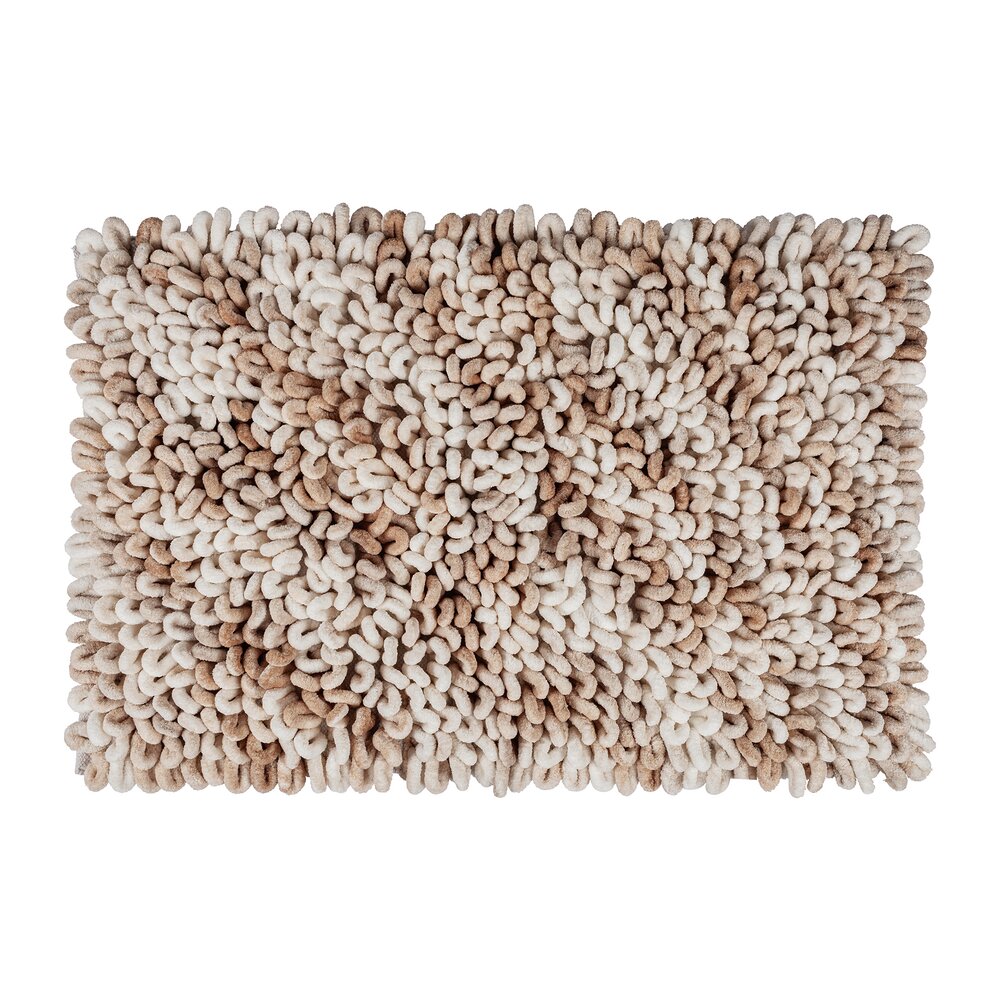 Tapis de bain Mod. Lerici blanc-beige, 60 x 90 cm  antidérapant et à séchage rapide