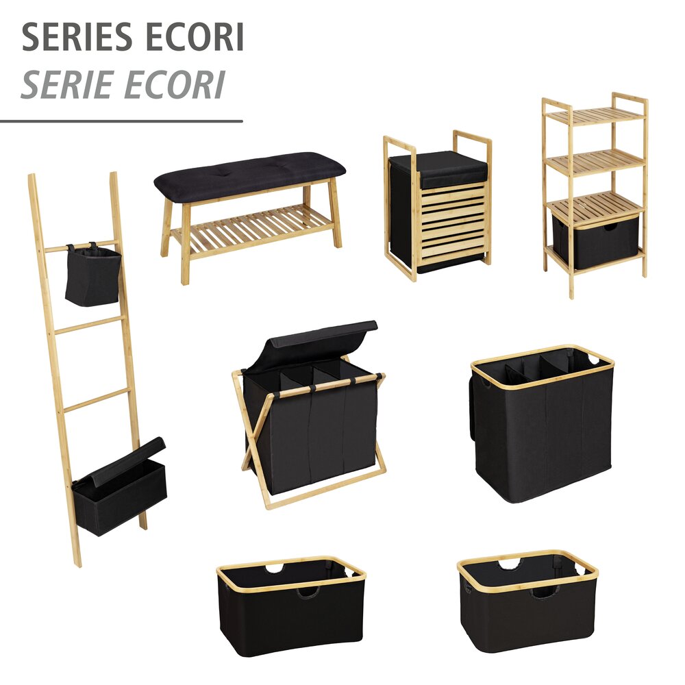 Étagère à 3 niveaux Mod. Ecori  bambou certifié FSC®, polyester