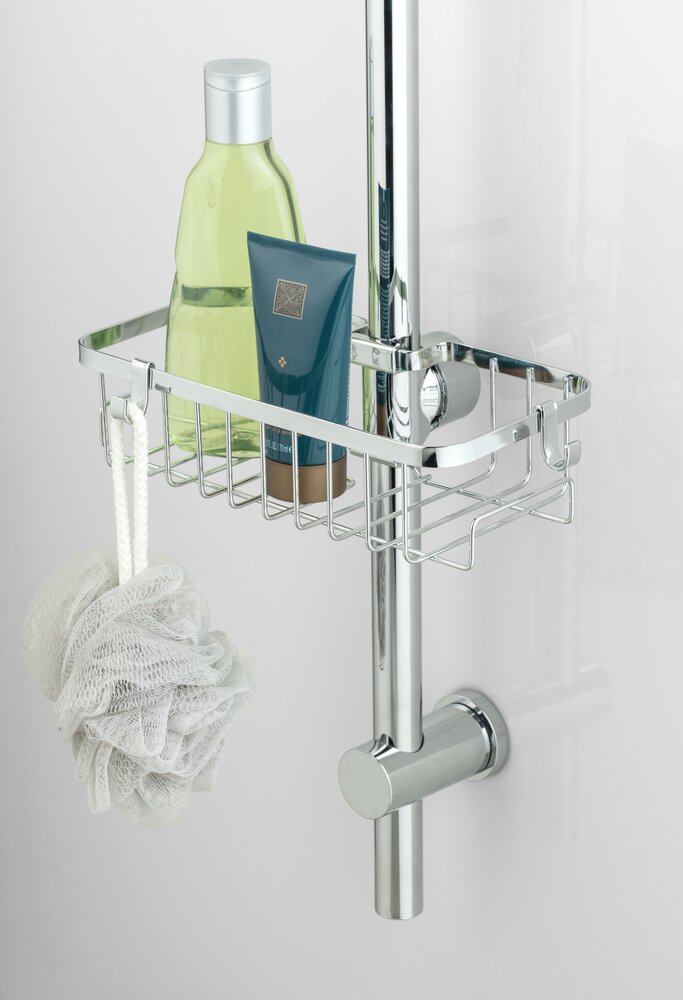 Tablette pour colonne de douche Floresta Brillant, forme rectangulaire  Fixation rapide sans percer ni visser