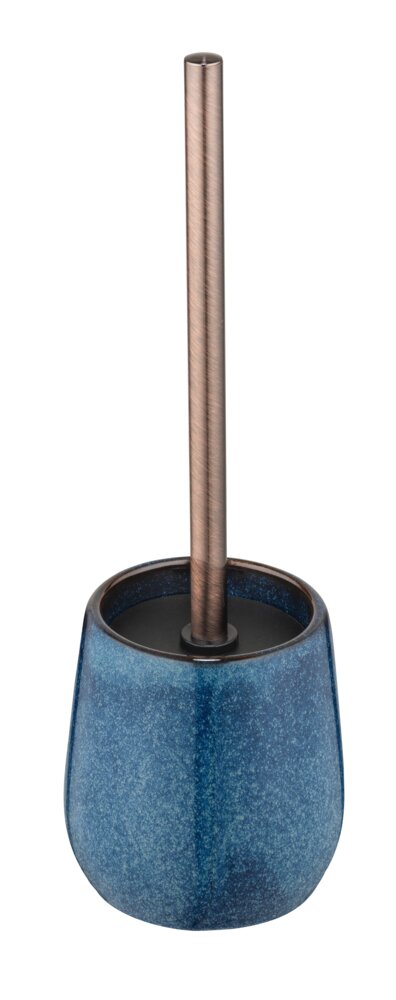 WC-Garnitur Mod. Sirmione, blau, Keramik, Edelstahl, 10,5x40 cm  wechselbarer Bürstenkopf, robustes Material