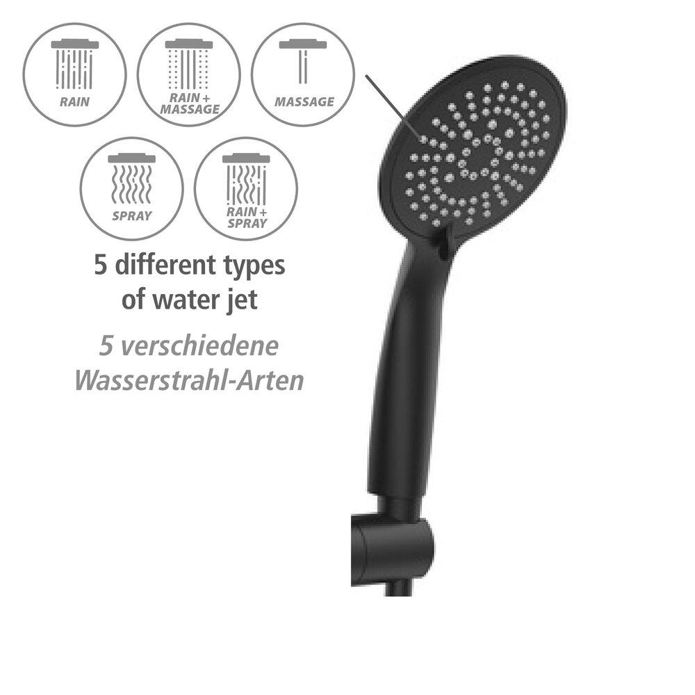 Young Eco douchesysteem met thermostatische mengkraan Zwart