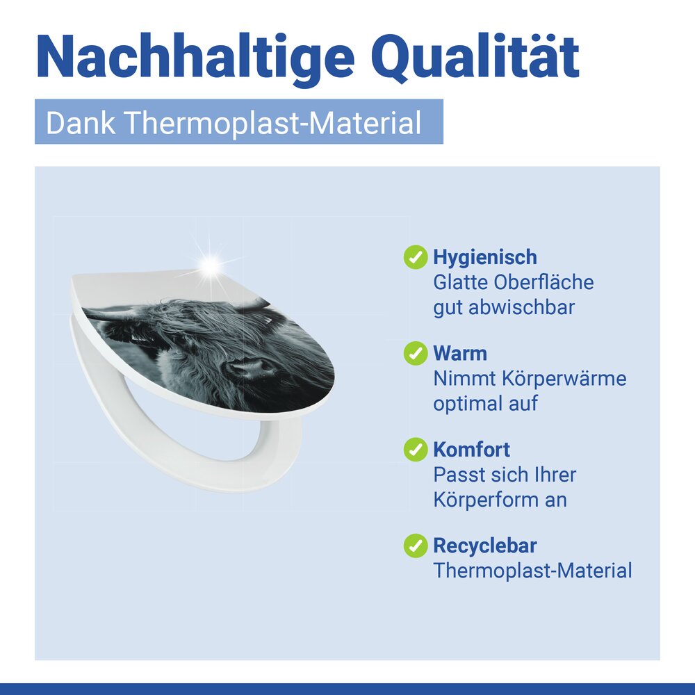 WC-Sitz Mod. Yak mit Hochglanz-Oberfläche  Toilettensitz mit Absenkautomatik