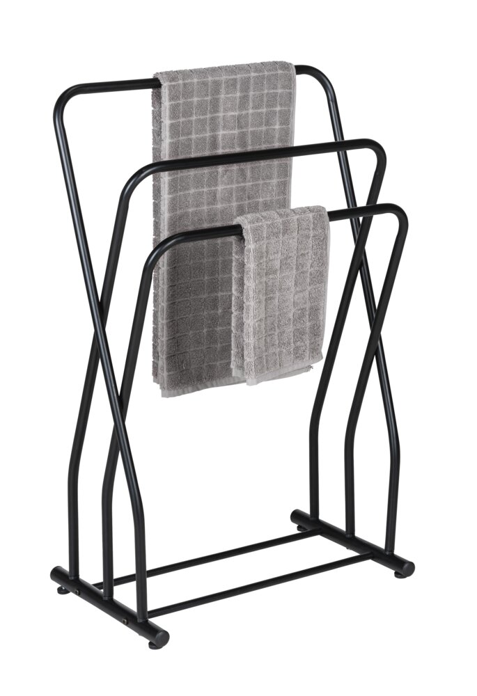 Porte-serviettes Granelli Noir  acier laqué, mat
