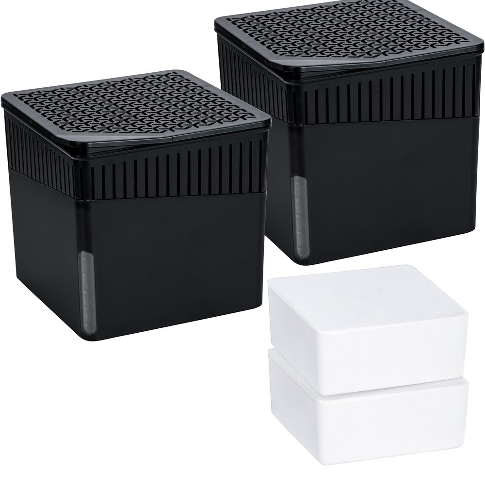 Raumentfeuchter Mod. Cube 1000 g Schwarz, 2er Set  beugt Schimmel und Gerüchen vor