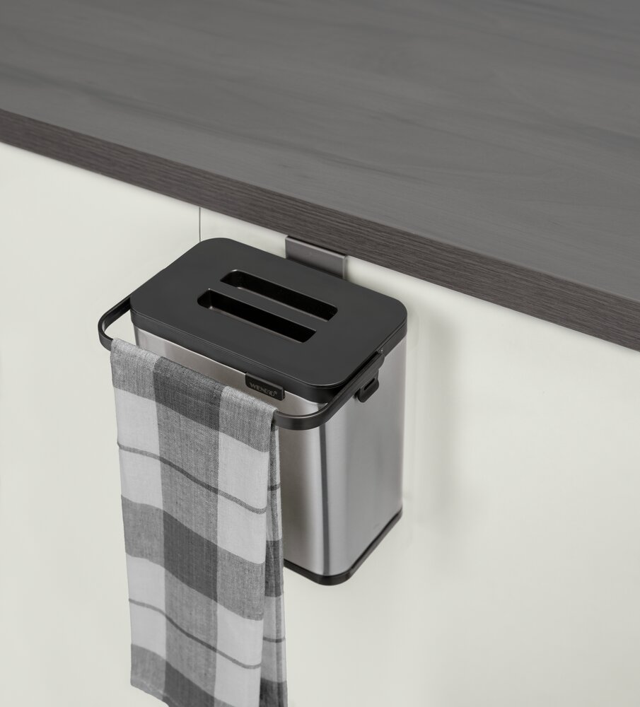 Abfallsammler Mod. Colin 3L, silber, Edelstahl/Kunststoff  mit Anti-Fingerprint-Finish