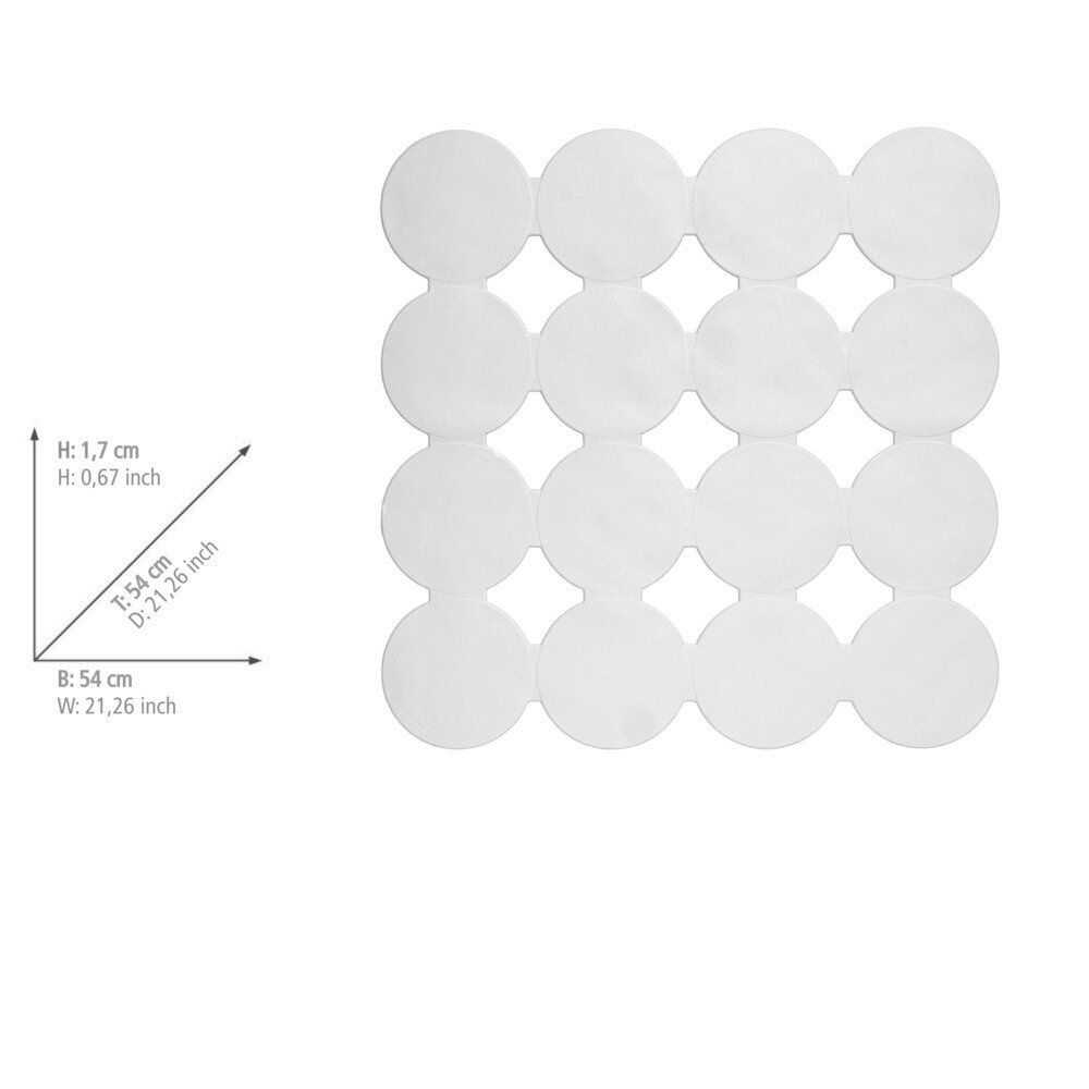 Duscheinlage Mod. Cleone Weiß  aus hochwertigem Kautschuk