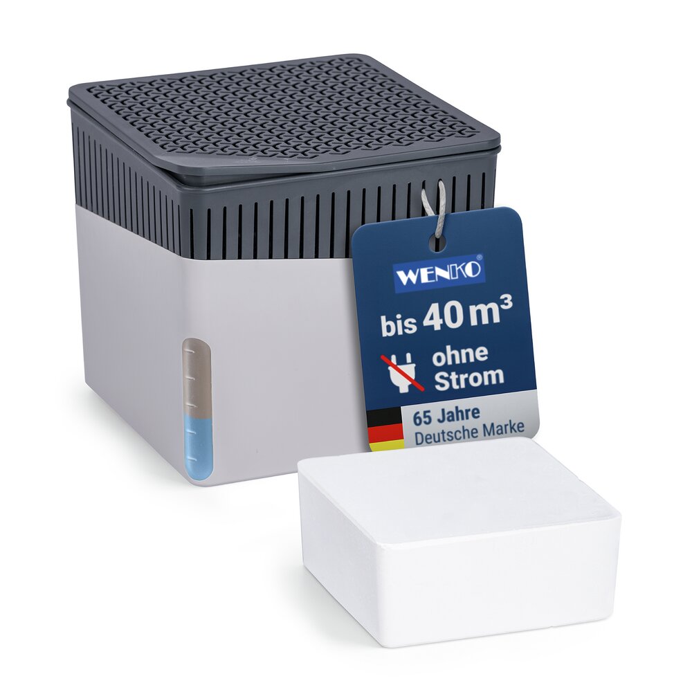 Raumentfeuchter Mod. Cube Grau 500 g  beugt Schimmel und Gerüchen vor