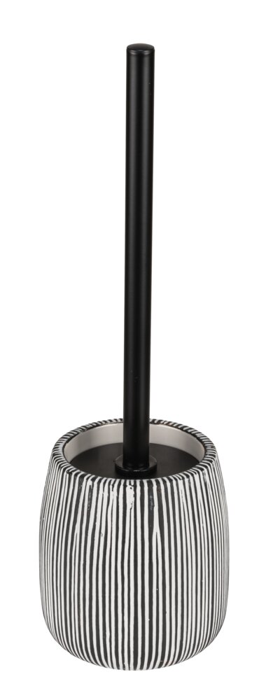 Brosse WC Mod. Pascoli, noir/blanc, céramique, Ø12x38 cm  en acier inoxydable robuste