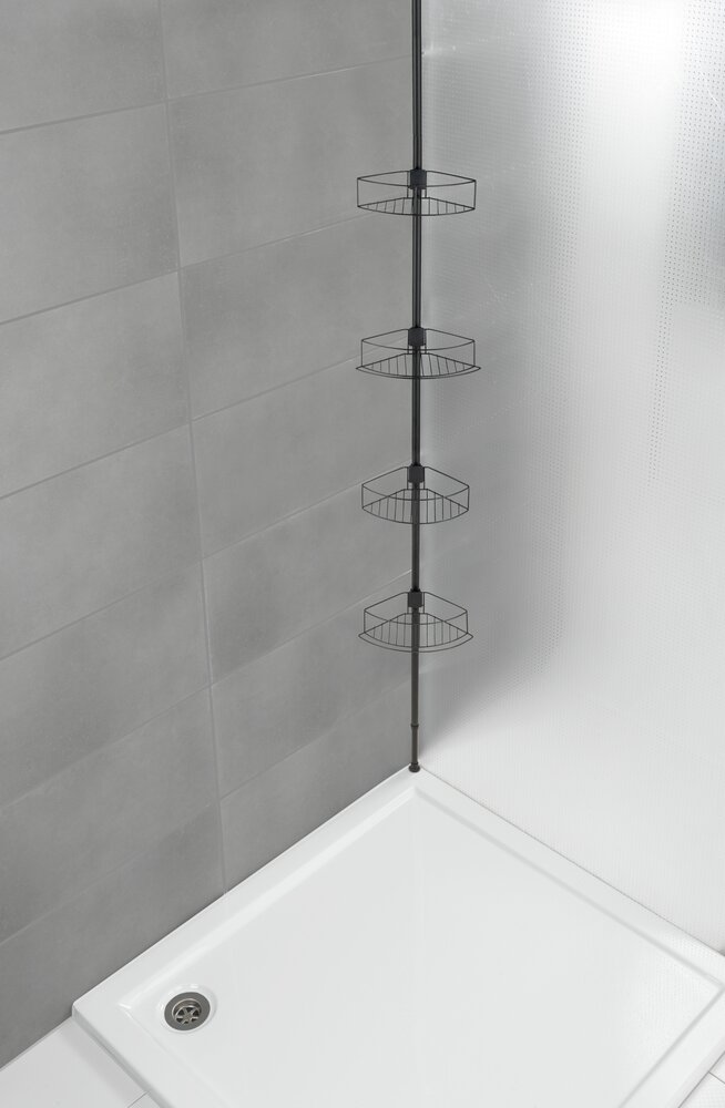 Dolcedo roestvrijstalen telescopische hoekplank, mat zwart