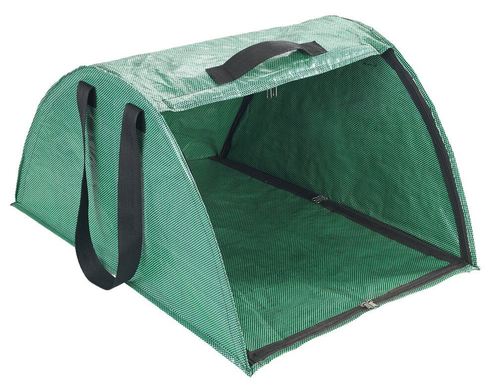 Laubsammler XL, grün/weiß, Kunststoff, Fiberglas, 50x35x75 cm  mit extra langen Griffen