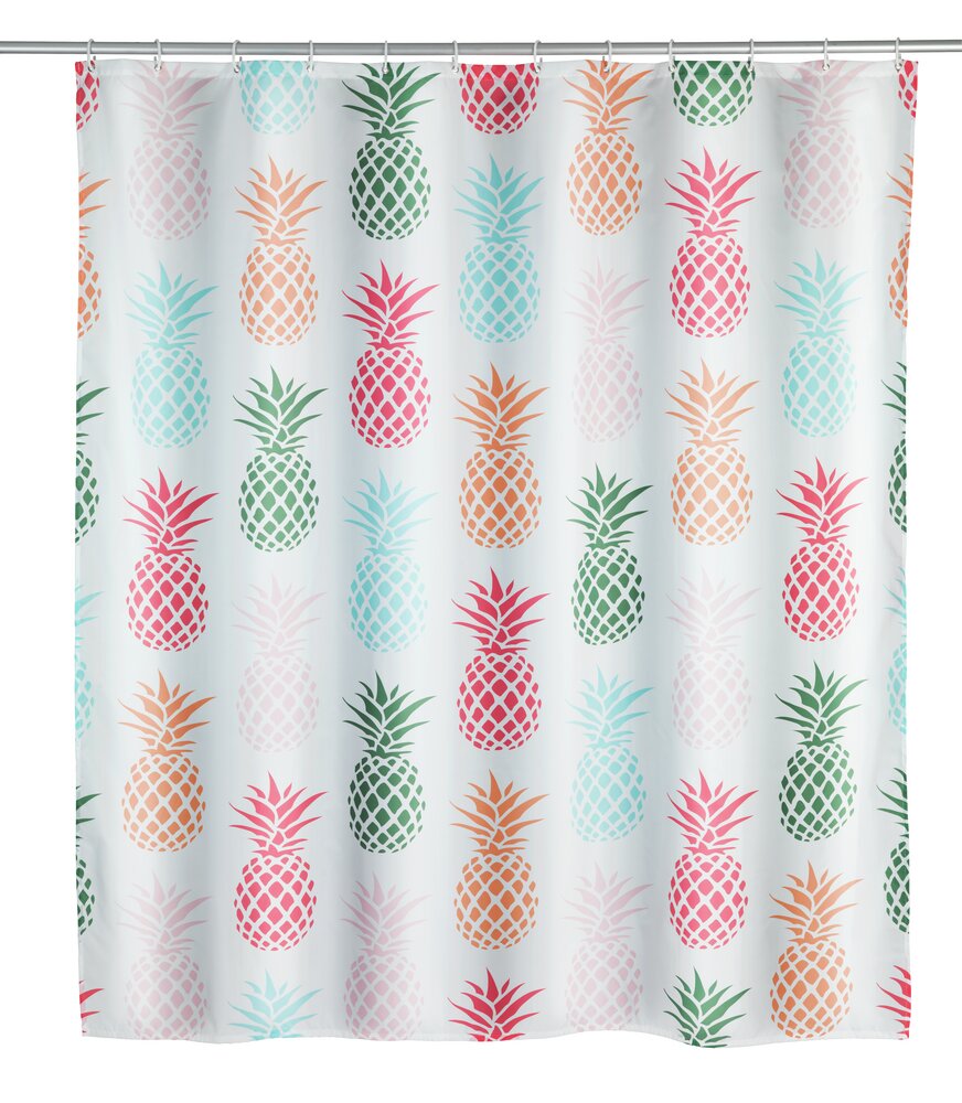 Rideau de douche Ananas  polyester, 180 x 200 cm, lavable