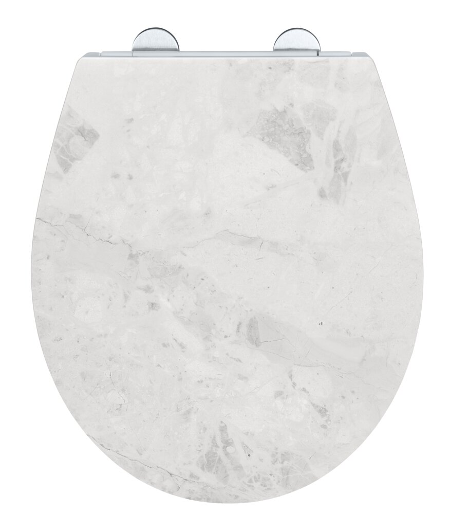 Premium WC-Sitz Mod. White Marble mit Relief  mit Absenkautomatik