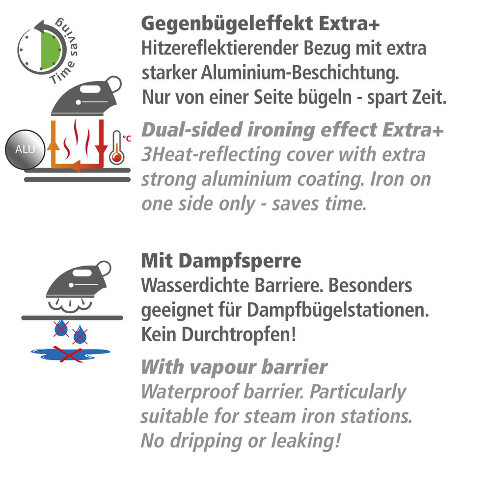 Bügeltischbezug Mod. Air Comfort M  Bügelbrettbezug, 125 x 40 cm