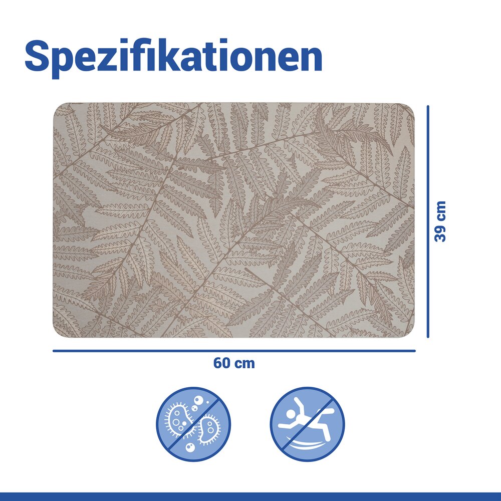 Diatomiet badmat Mod. Dafni, 60 x 39 cm