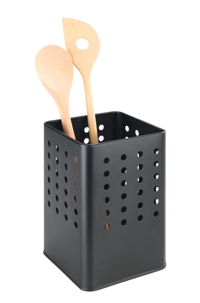 Utensilienhalter Mod. Silio Schwarz in modernem, mattem Schwarz