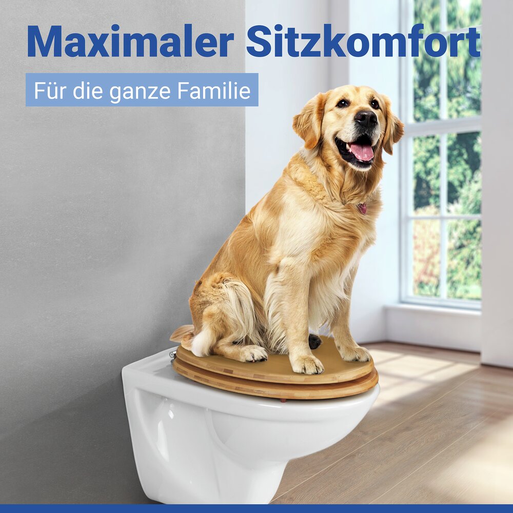 Abattant WC Bambou  fixation métallique en chrome