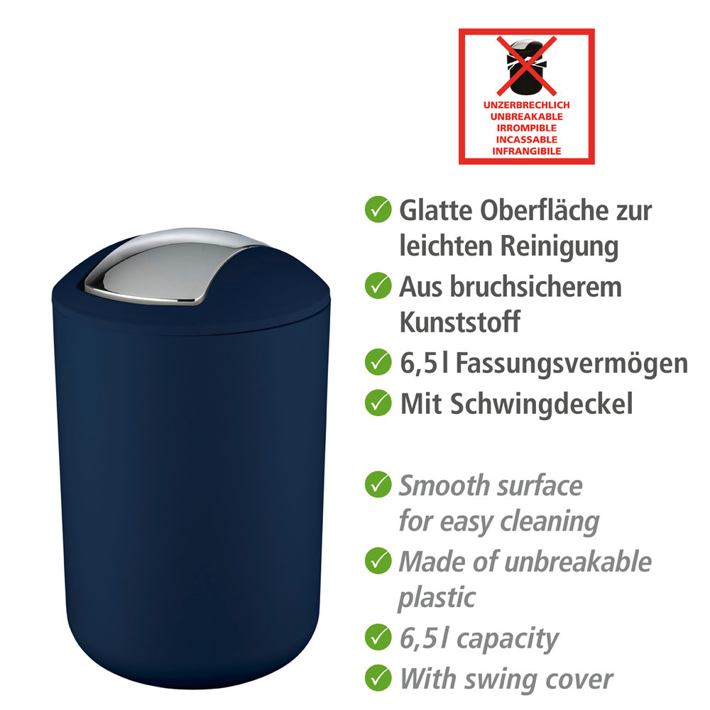 Schwingdeckeleimer Mod. Brasil Dunkelblau L  6,5 Liter