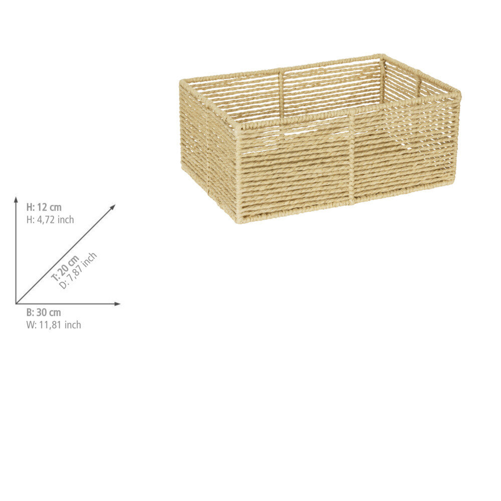 Badkorb Mod. Meria M Beige  Stahlgestell umwickelt mit Cellulose