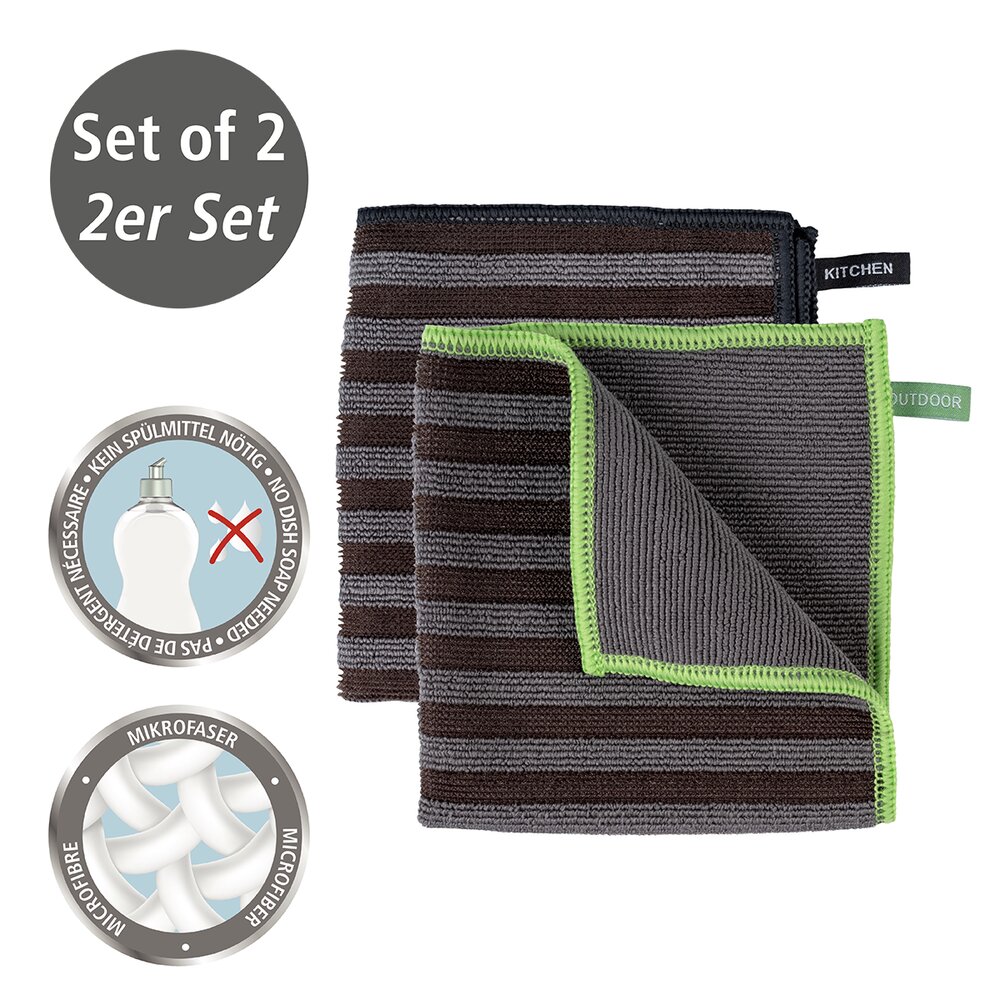 Mikrofasertuch Mod. Migro, 2er  schnelltrocknend, mit zwei verschiedenen Seiten