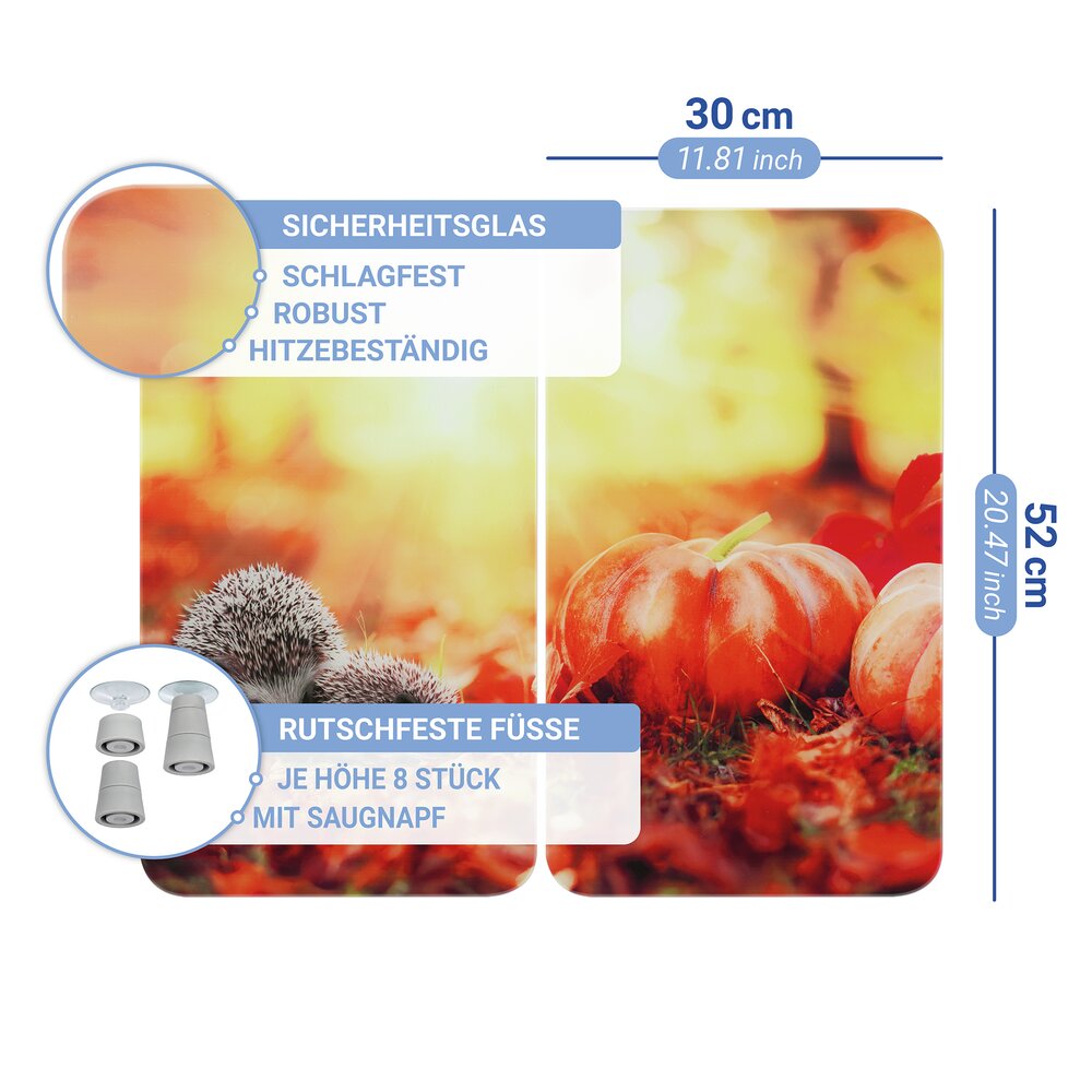 Herdabdeckplatte Universal Mod. Herbst, 2er Set  für alle Herdarten geeignet