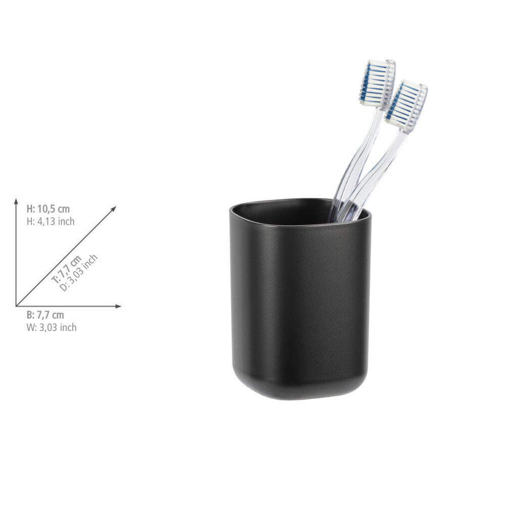 Waschtisch-Set Mod. Davos Schwarz  2 Zahnputzbecher, 1 Seifenspender