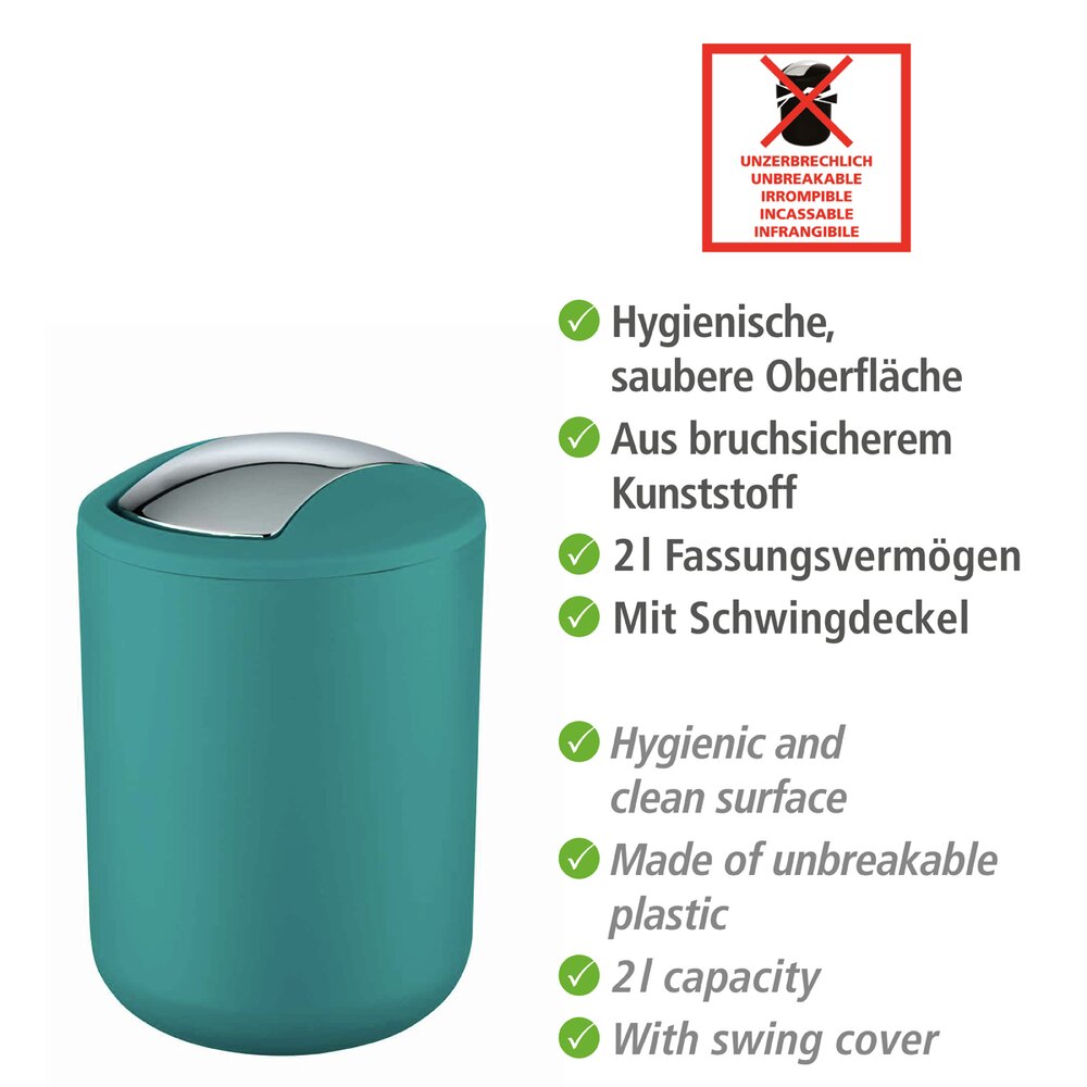 Schwingdeckeleimer Mod. Brasil S Petrol, 2 Liter  2 Liter