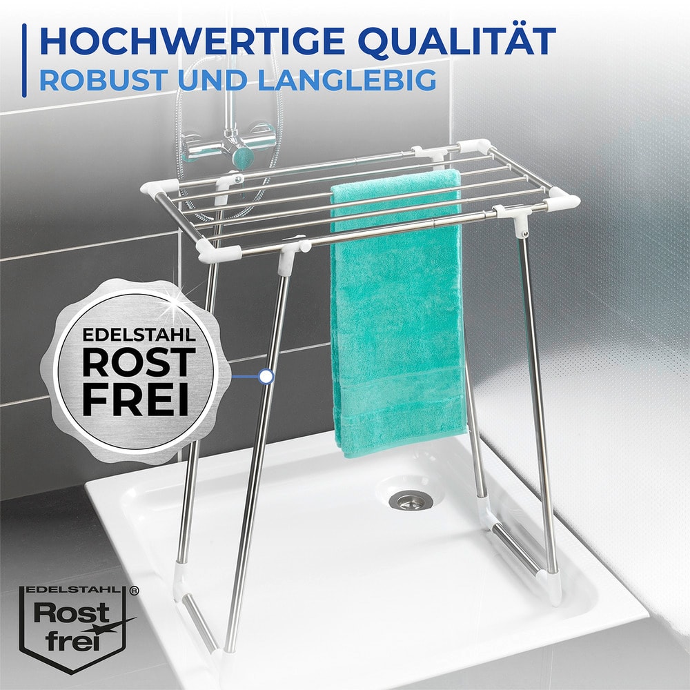 Teleskop-Wäscheständer Raumwunder  für Dusche und Badewanne, ausziehbar