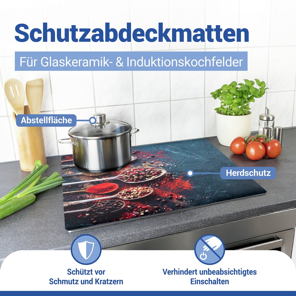 Tapis de protection Mod. Piquant 60 x 52 cm  tapis résistant à la chaleur pour plaques de cuisson